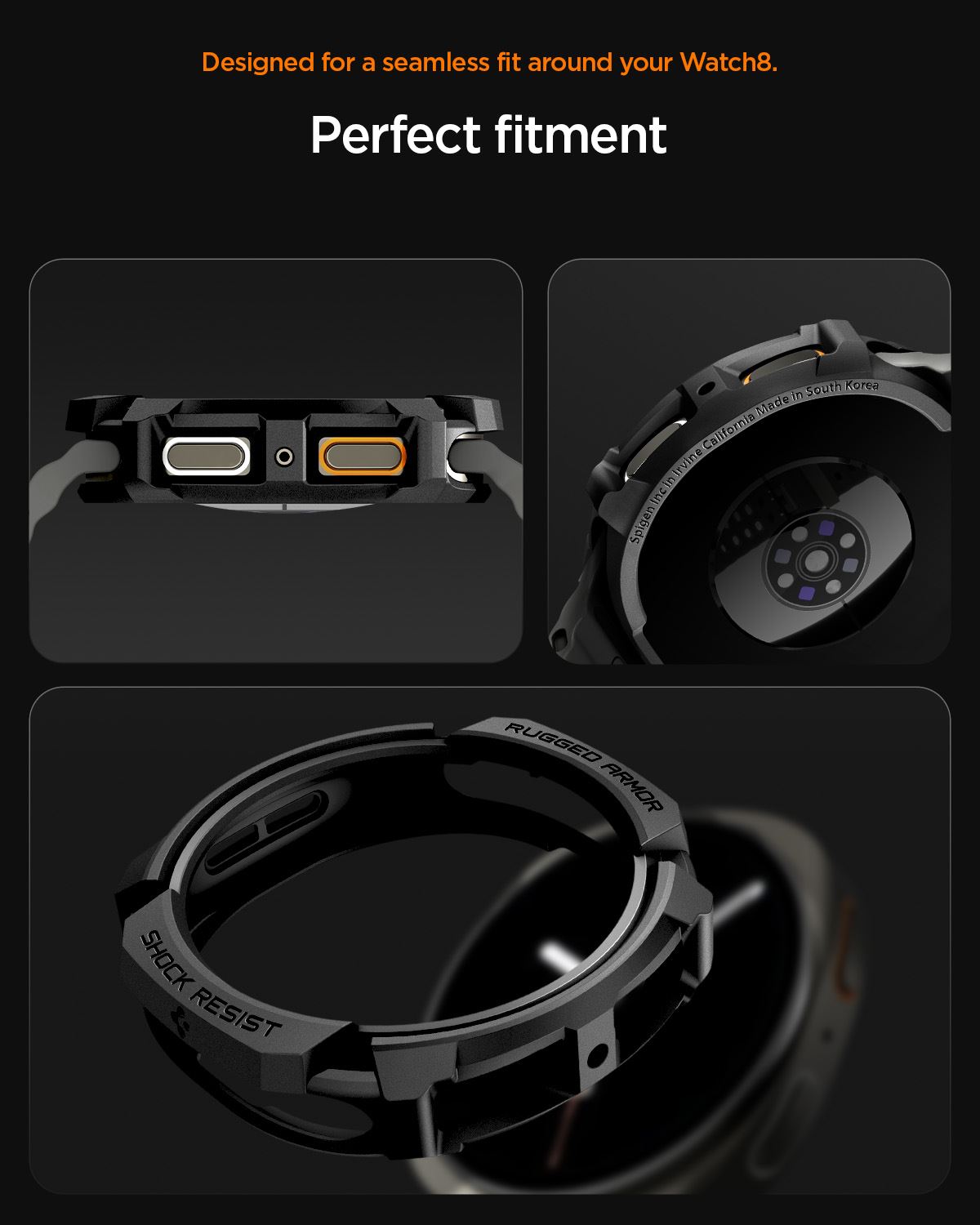 Spigen Rugged Armor, matte black - Samsung Galaxy Watch 8 (44mm) (17)