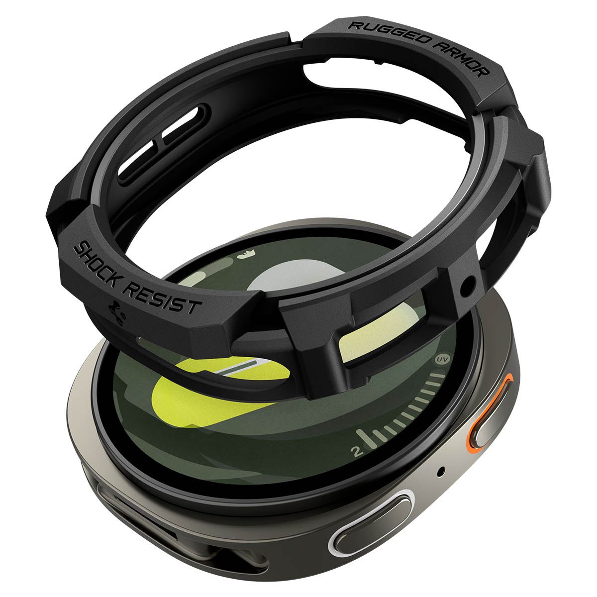 Spigen Rugged Armor, matte black - Samsung Galaxy Watch 8 (44mm) (7)
