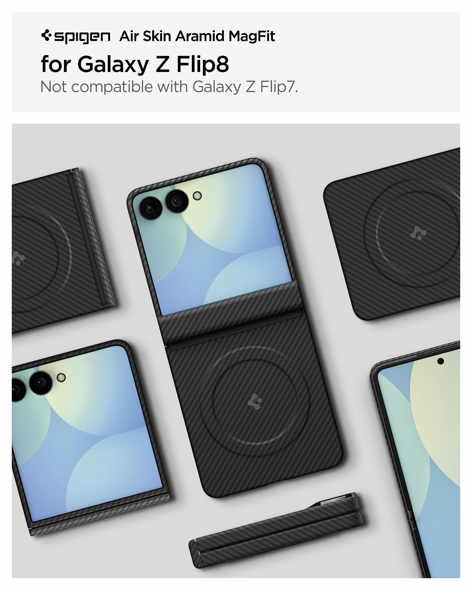 Spigen Air Skin Aramid MagSafe, black - Samsung Galaxy Z Flip8 (16)