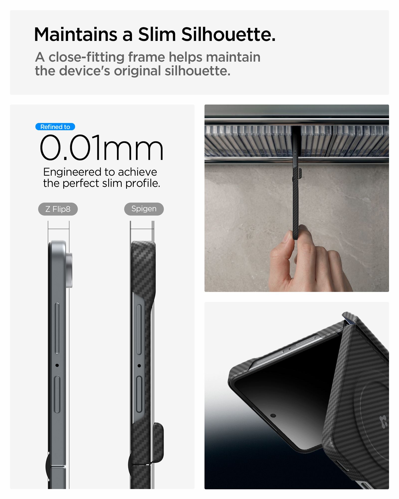 Spigen Air Skin Aramid MagSafe, black - Samsung Galaxy Z Flip8 (18)