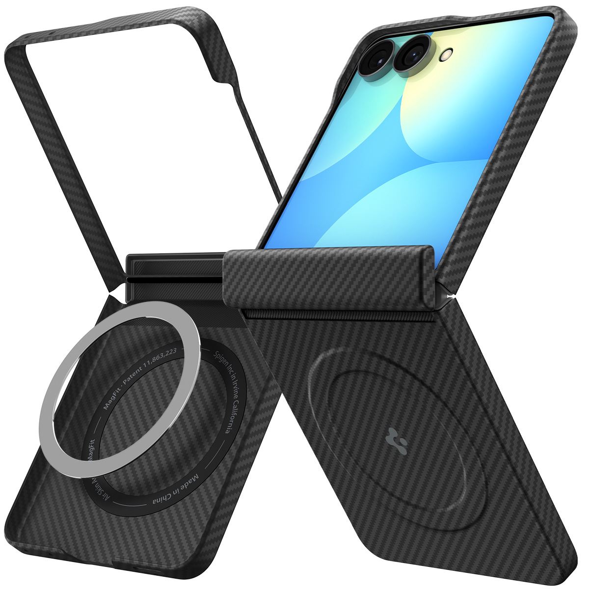 Spigen Air Skin Aramid MagSafe, black - Samsung Galaxy Z Flip8 (2)