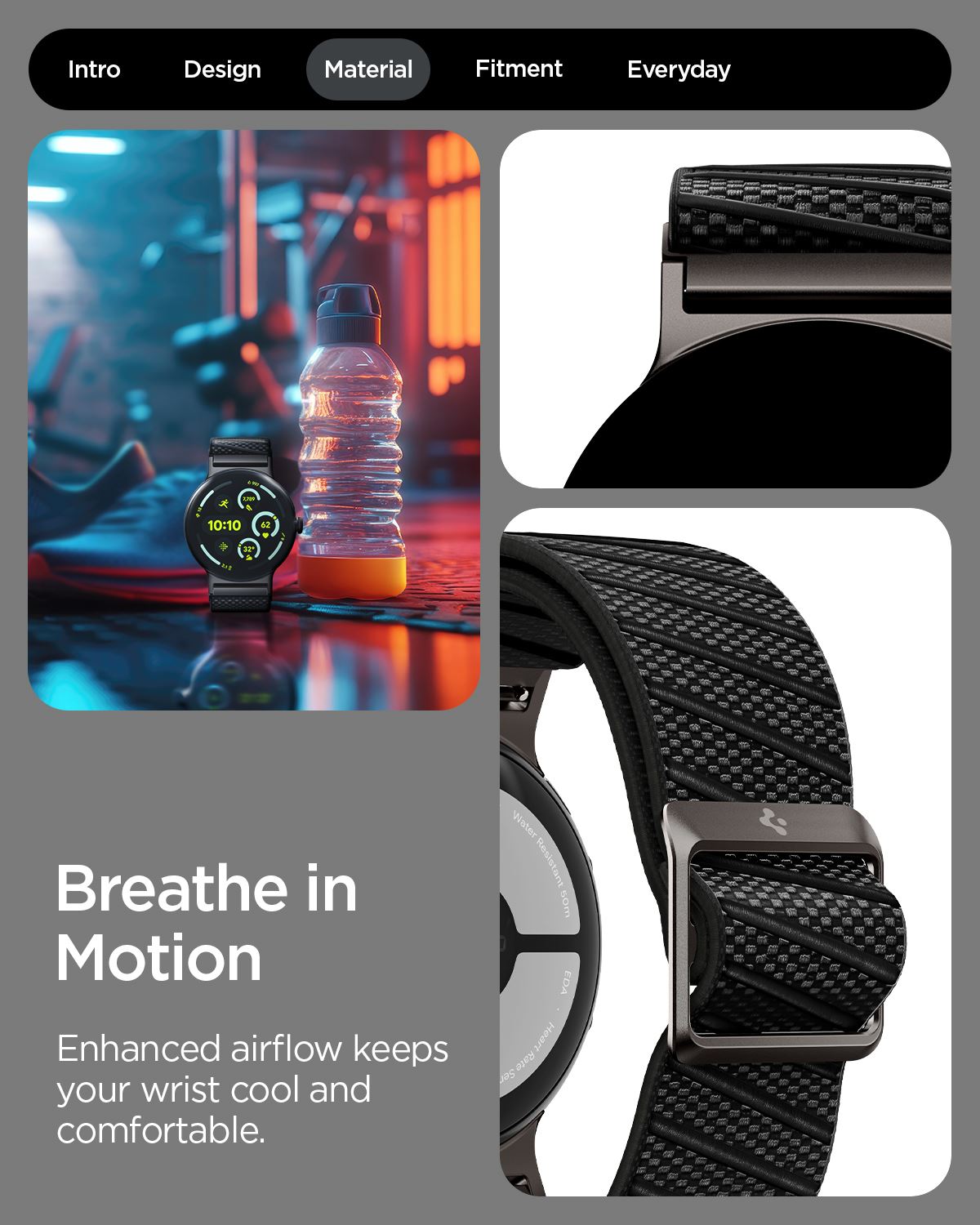 Spigen Lite Fit X V2, black - Google Pixel Watch 4/3/2/1 41mm (4)