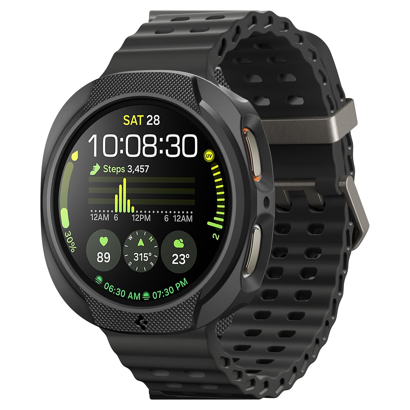 Spigen Liquid Air, matte black - Samsung Galaxy Watch 8 (44mm)