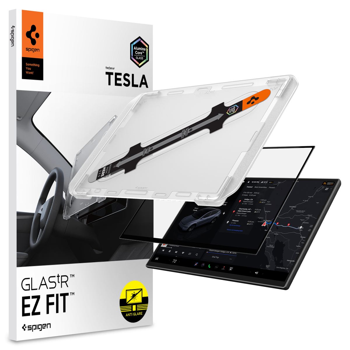 Spigen Tesla EZ Fit Anti Glare Matte FC, black - Tesla Model Y L 2026 (1)