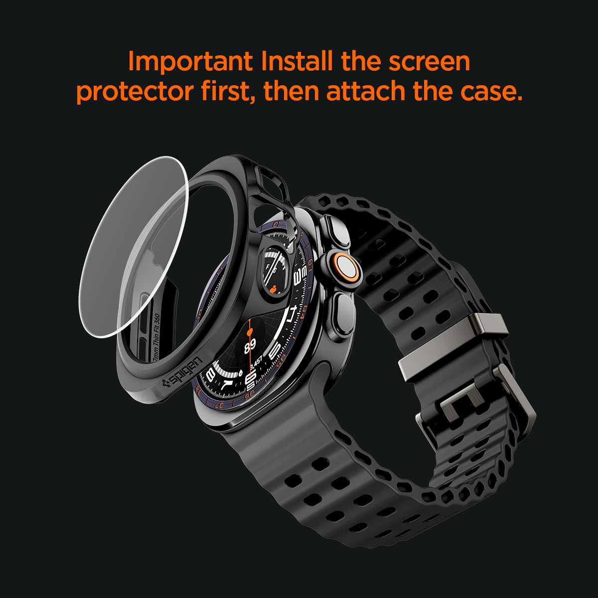 Spigen Thin Fit 360, black - Samsung Galaxy Watch Ultra 2 47mm (16)