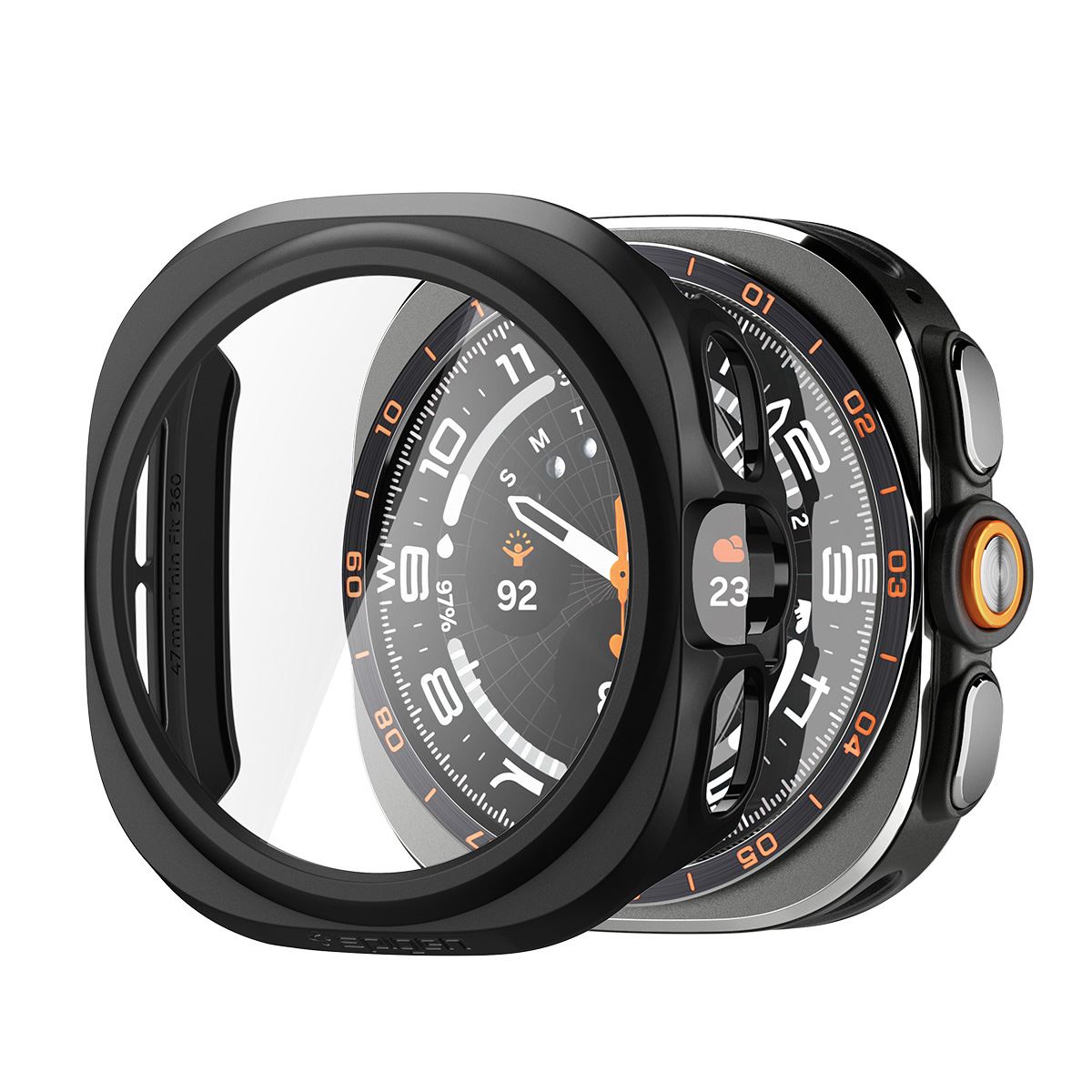 Spigen Thin Fit 360, black - Samsung Galaxy Watch Ultra 2 47mm