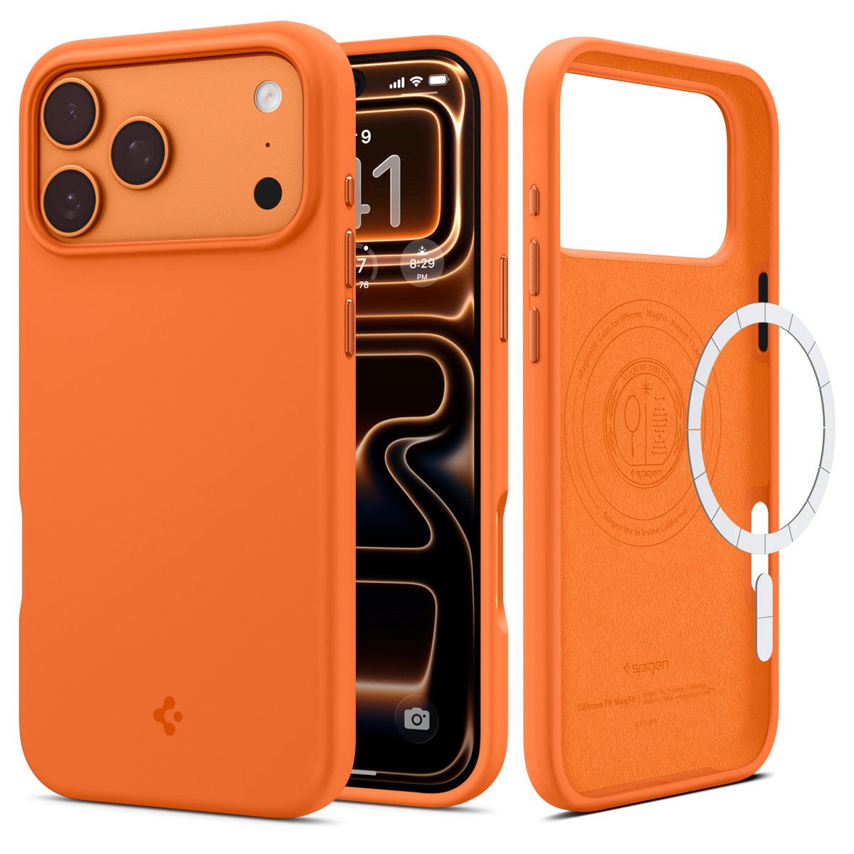 Spigen Silicone Fit MagSafe, cosmic orange - iPhone 17 Pro (2)