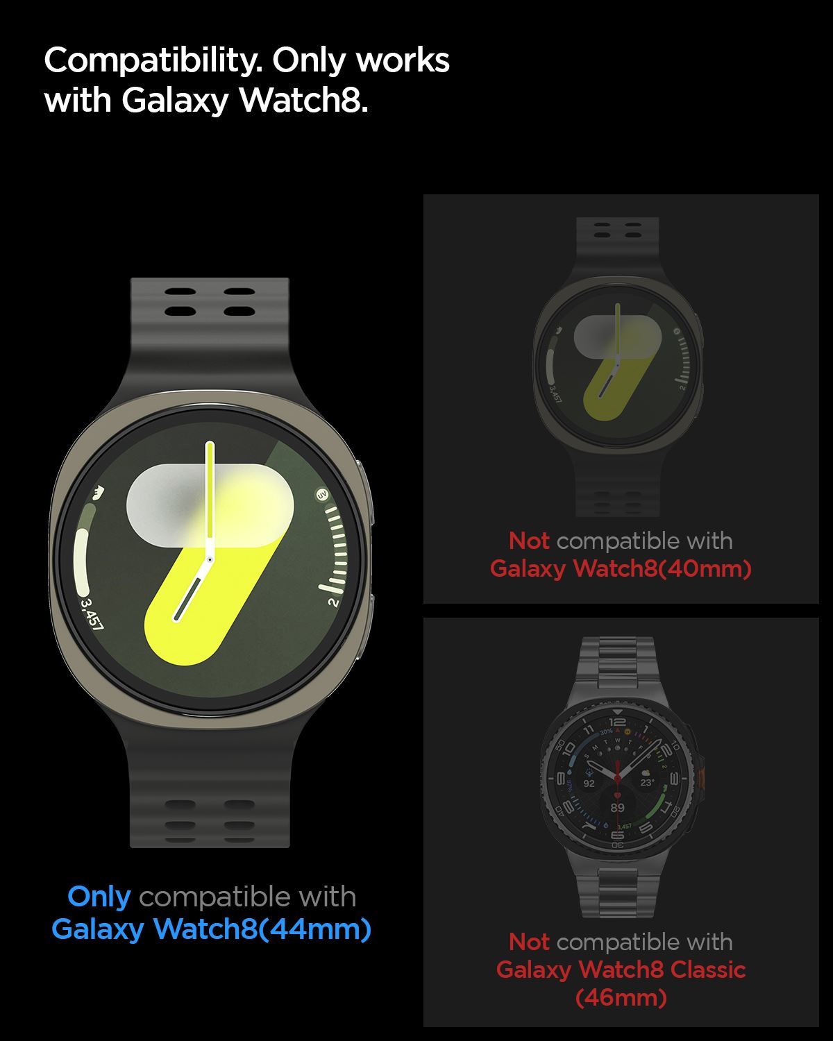 Spigen Glass tR EZ Fit 2 Pack - Samsung Galaxy Watch 8 (40mm) (5)