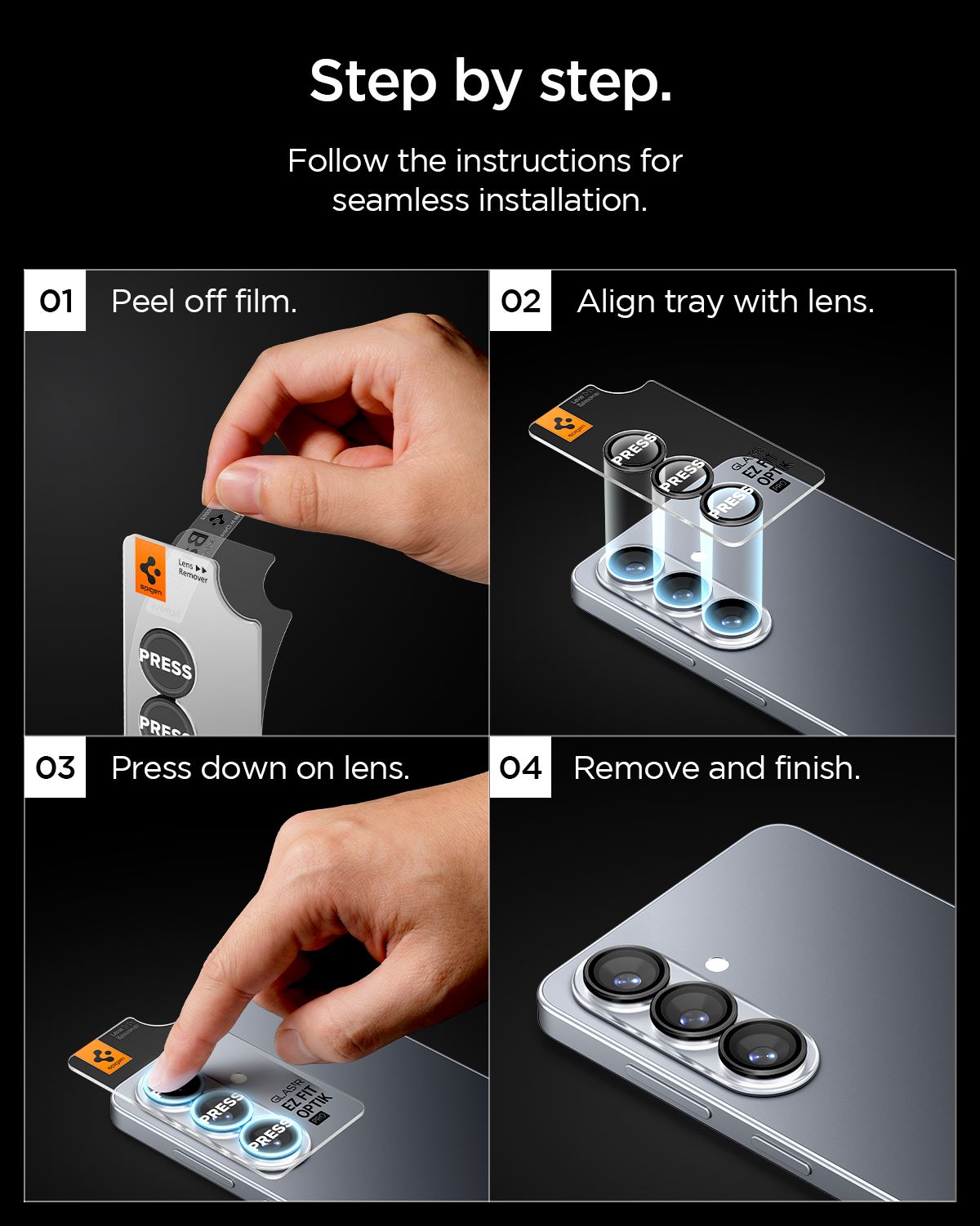 Spigen Glass tR EZ Fit Optik Pro HD 2 Pack, black - Samsung Galaxy S26+ (5)