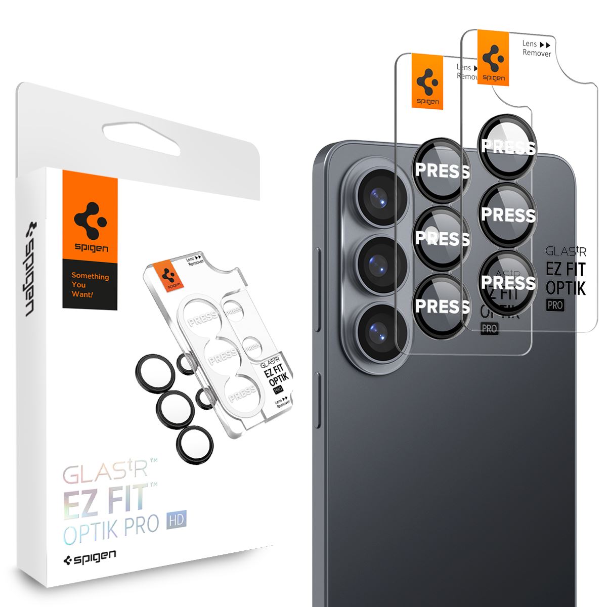 Spigen Glass tR EZ Fit Optik Pro HD 2 Pack, black - Samsung Galaxy S26+