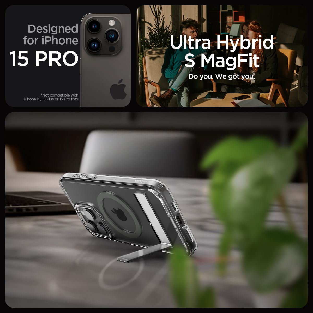 Spigen Ultra Hybrid S MagSafe, graphite - iPhone 15 Pro (13)