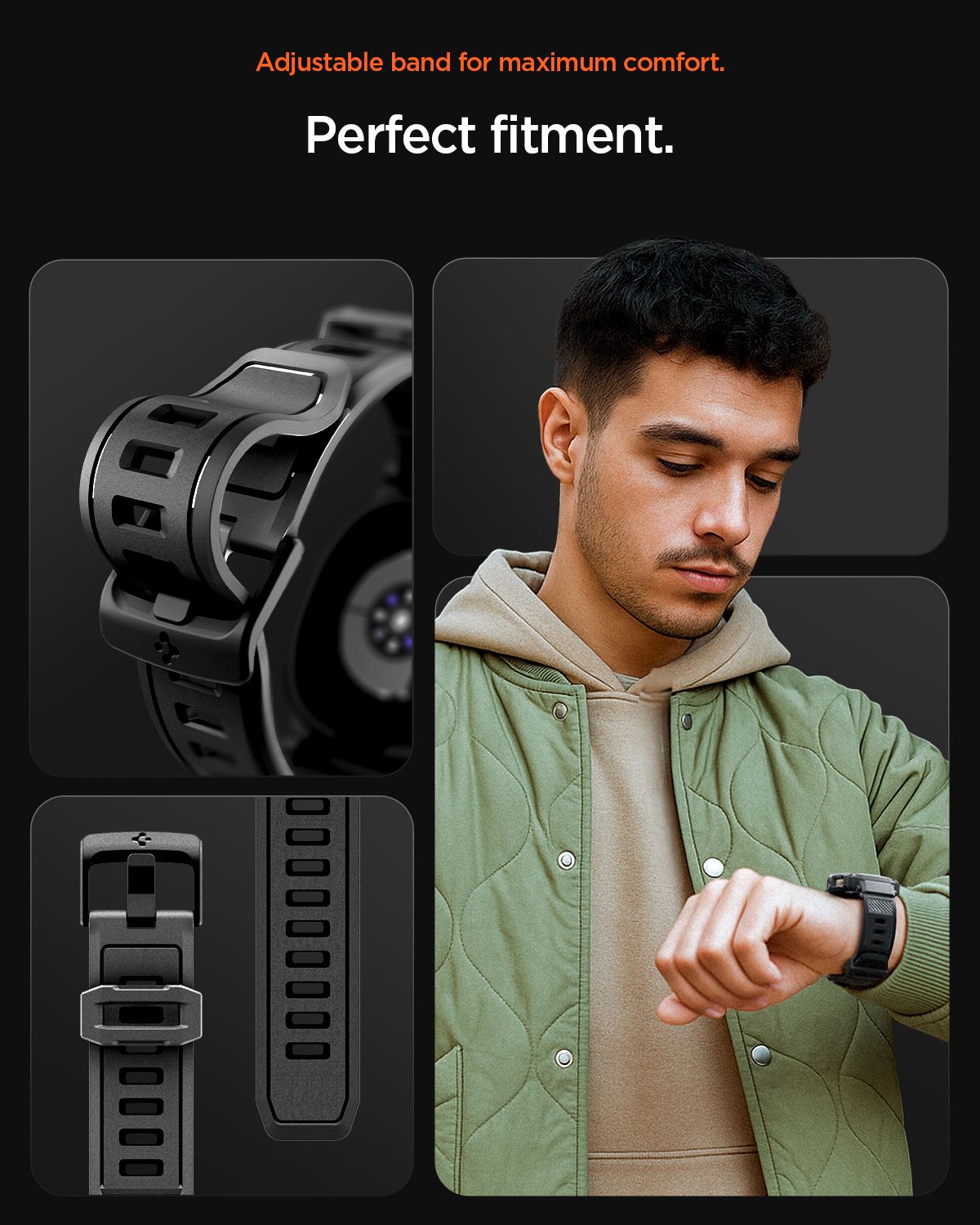 Spigen Rugged Armor Pro, matte black - Samsung Galaxy Watch 8 (40mm) (15)