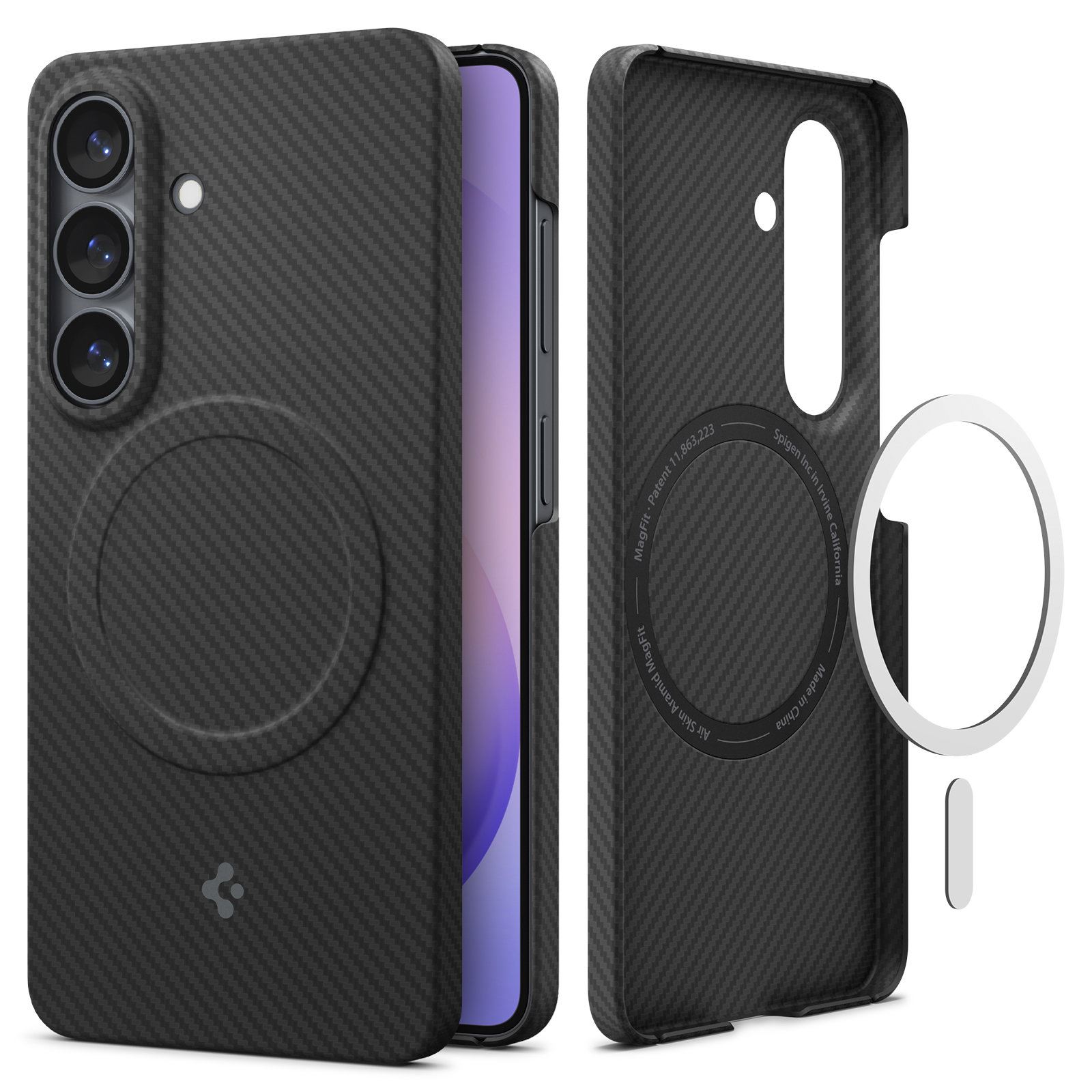 Spigen Air Skin Aramid MagSafe, black - Samsung Galaxy S26 (1)