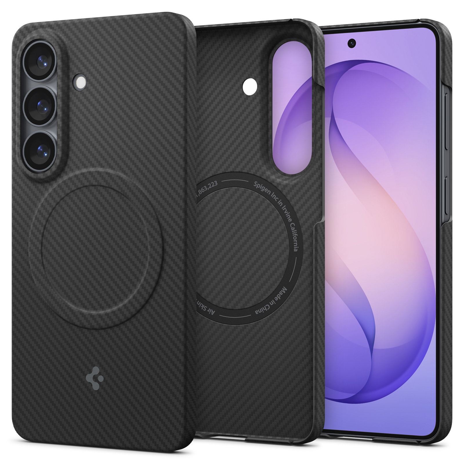 Spigen Air Skin Aramid MagSafe, black - Samsung Galaxy S26 (2)