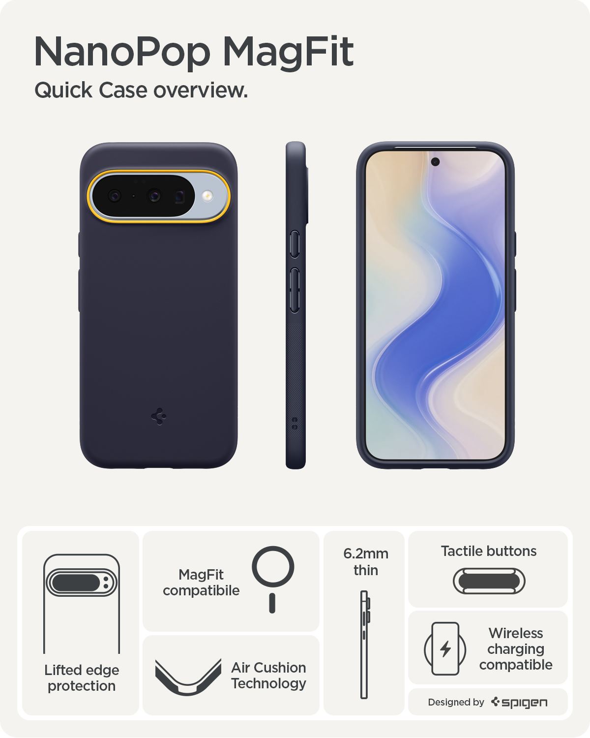 Spigen Nano Pop MagSafe, blueberry navy - Google Pixel 10 Pro/Pixel 10 (11)
