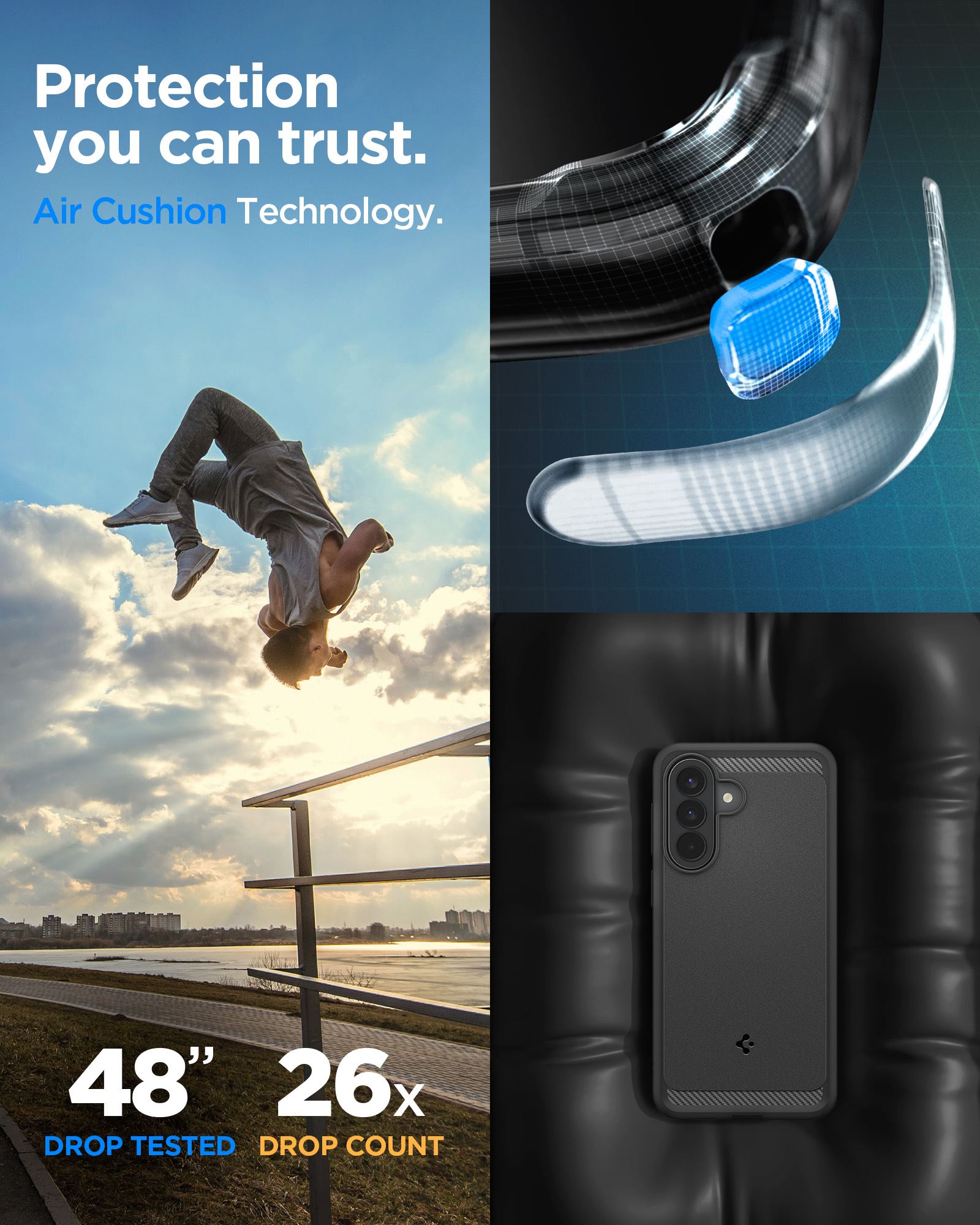 Spigen Rugged Armor, matte black - Samsung Galaxy A57 5G (15)