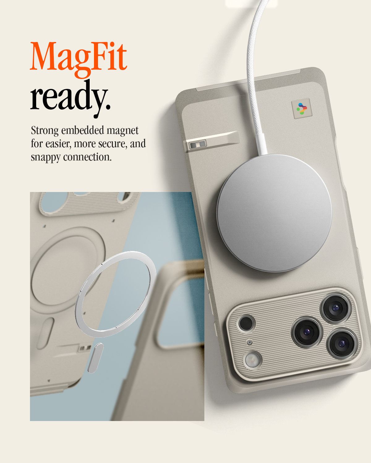 Spigen Classic LS MagSafe, stone - iPhone 17 Pro (15)