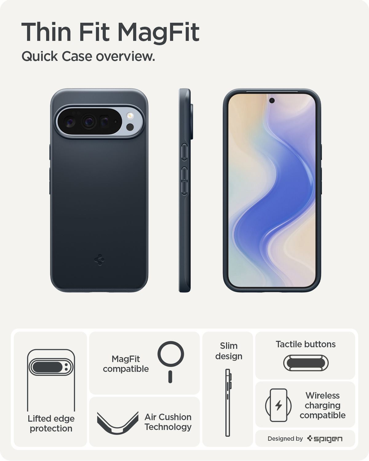 Spigen Thin Fit MagSafe, metal slate - Google Pixel 10 Pro XL (13)