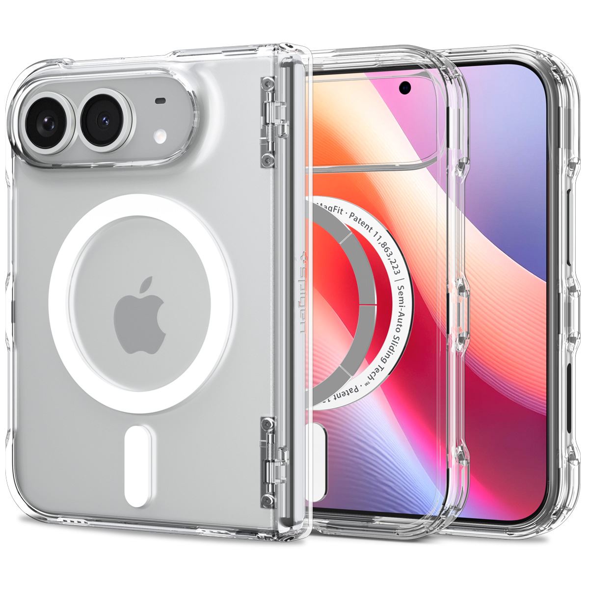 Spigen Ultra Hybrid Pro MagSafe, clear white - iPhone Duo