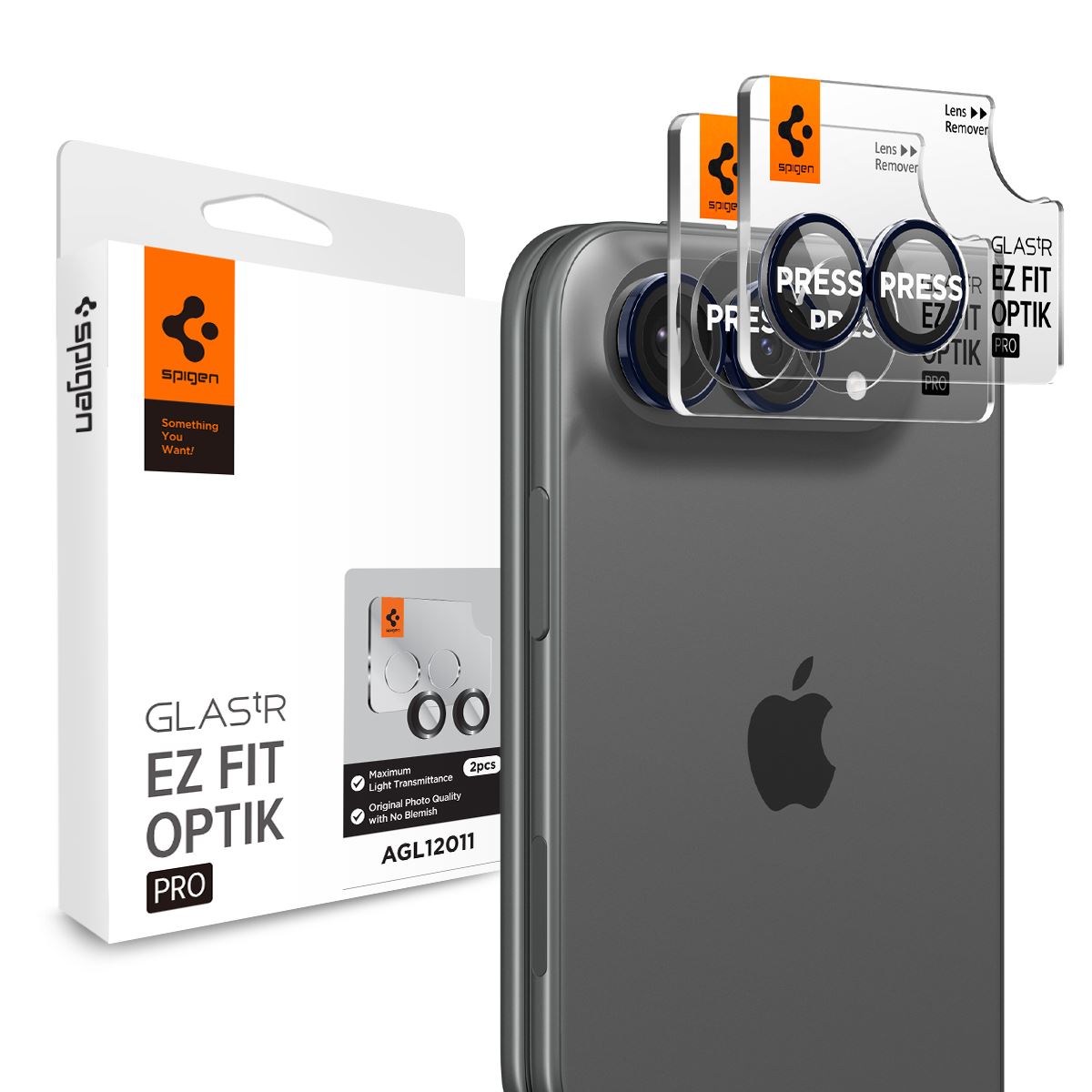 Spigen Glass tR EZ Fit Optik Pro 2 Pack, black - iPhone Duo (1)