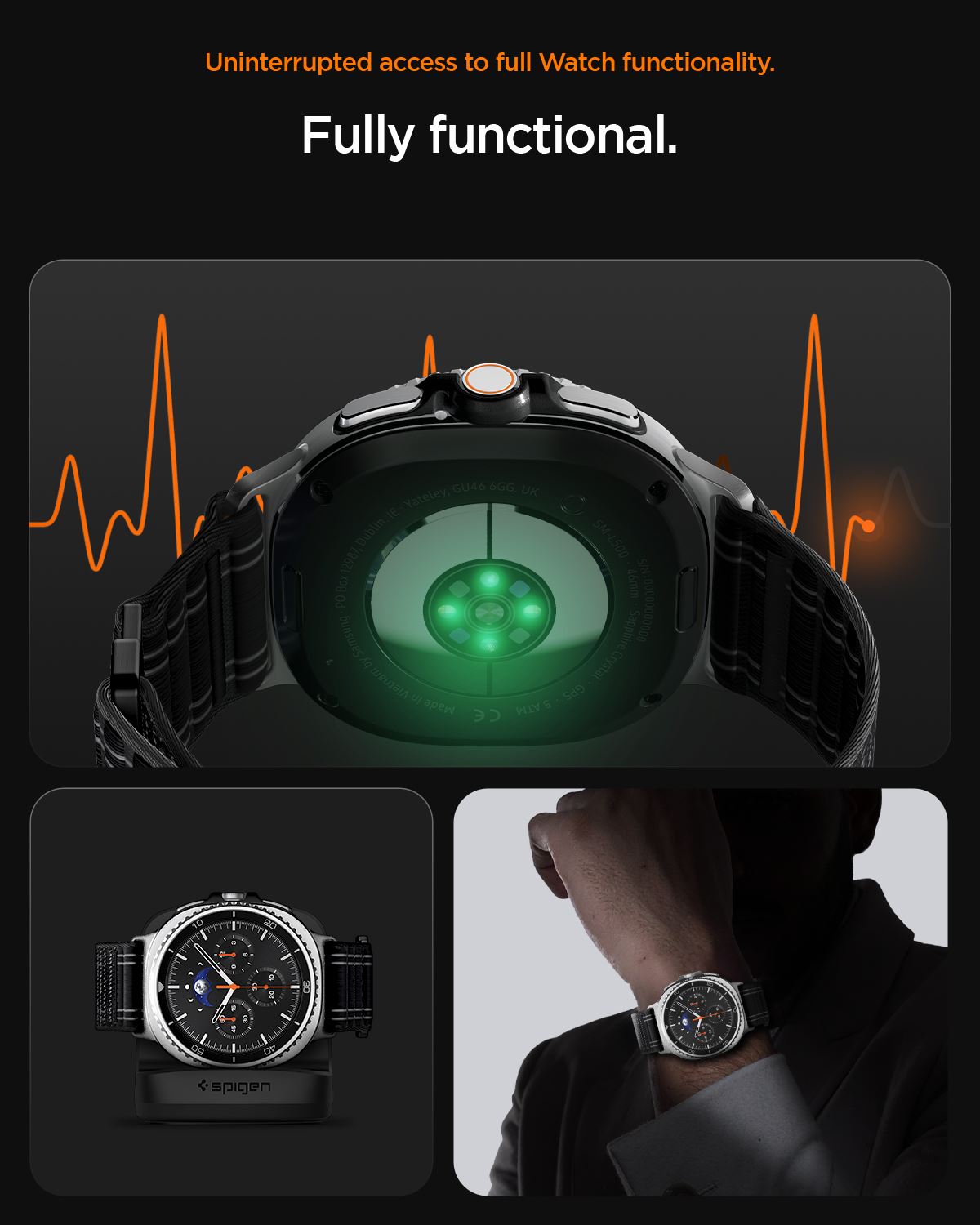 Spigen Fabric Band (hook-and-loop), black - Samsung Galaxy Watch 8 46mm/44mm/40mm (19)