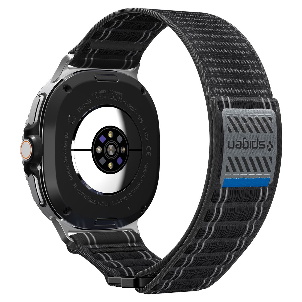 Spigen Fabric Band (hook-and-loop), black - Samsung Galaxy Watch 8 46mm/44mm/40mm (7)