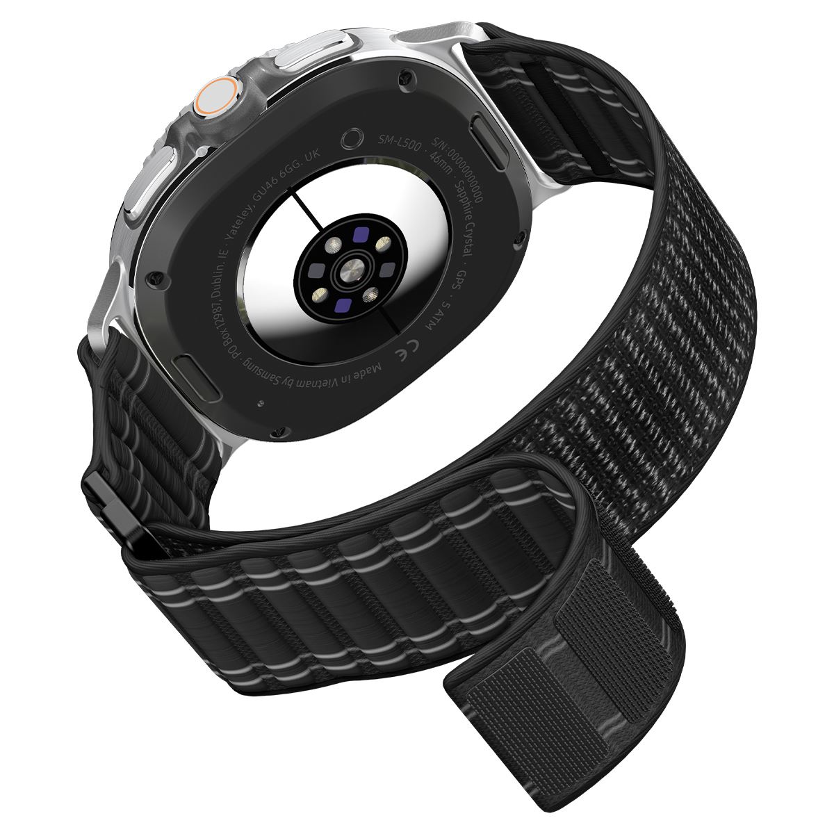 Spigen Fabric Band (hook-and-loop), black - Samsung Galaxy Watch 8 46mm/44mm/40mm (9)