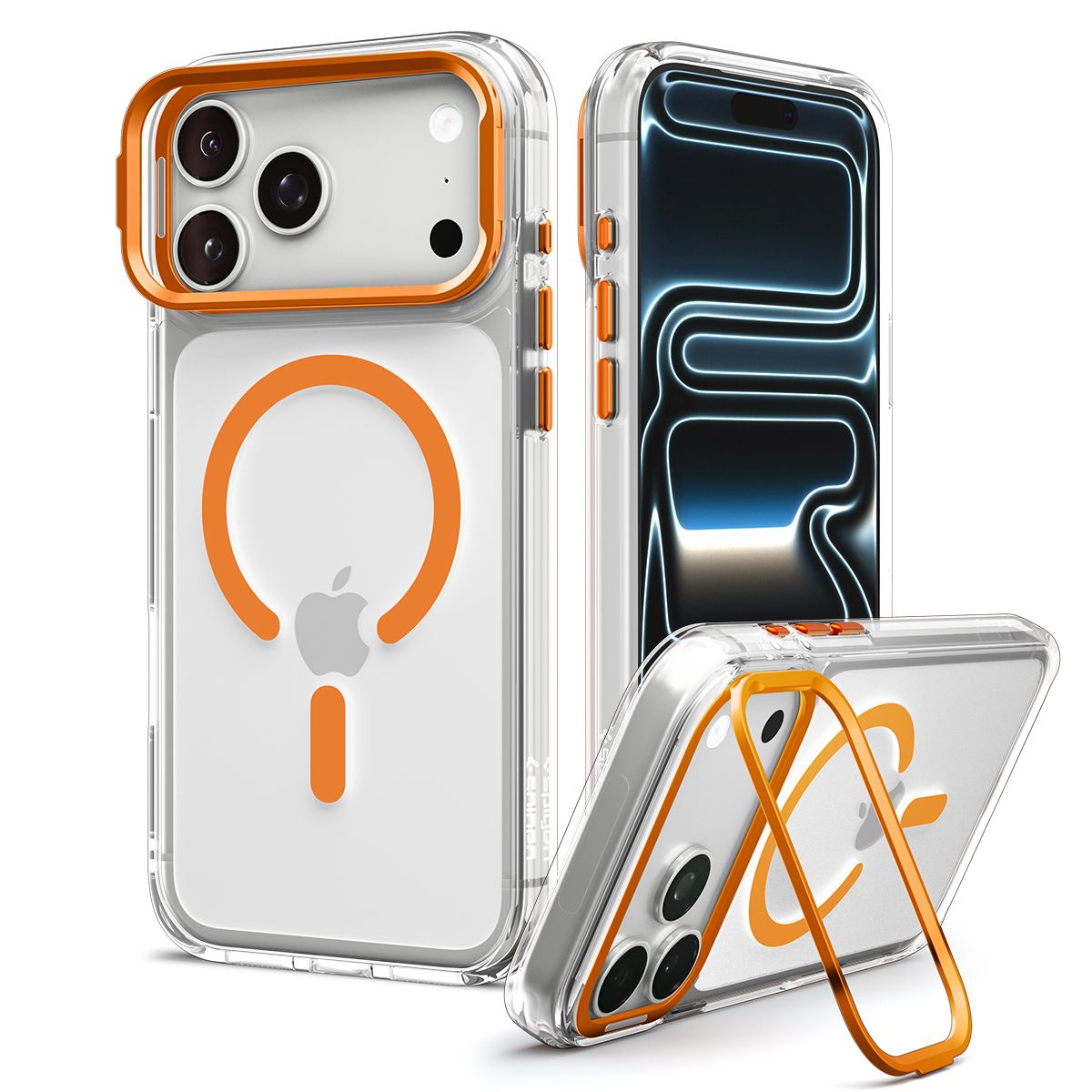 Spigen Ultra Hybrid Optik S MagSafe, clear orange - iPhone 18 Pro/17 Pro (2)