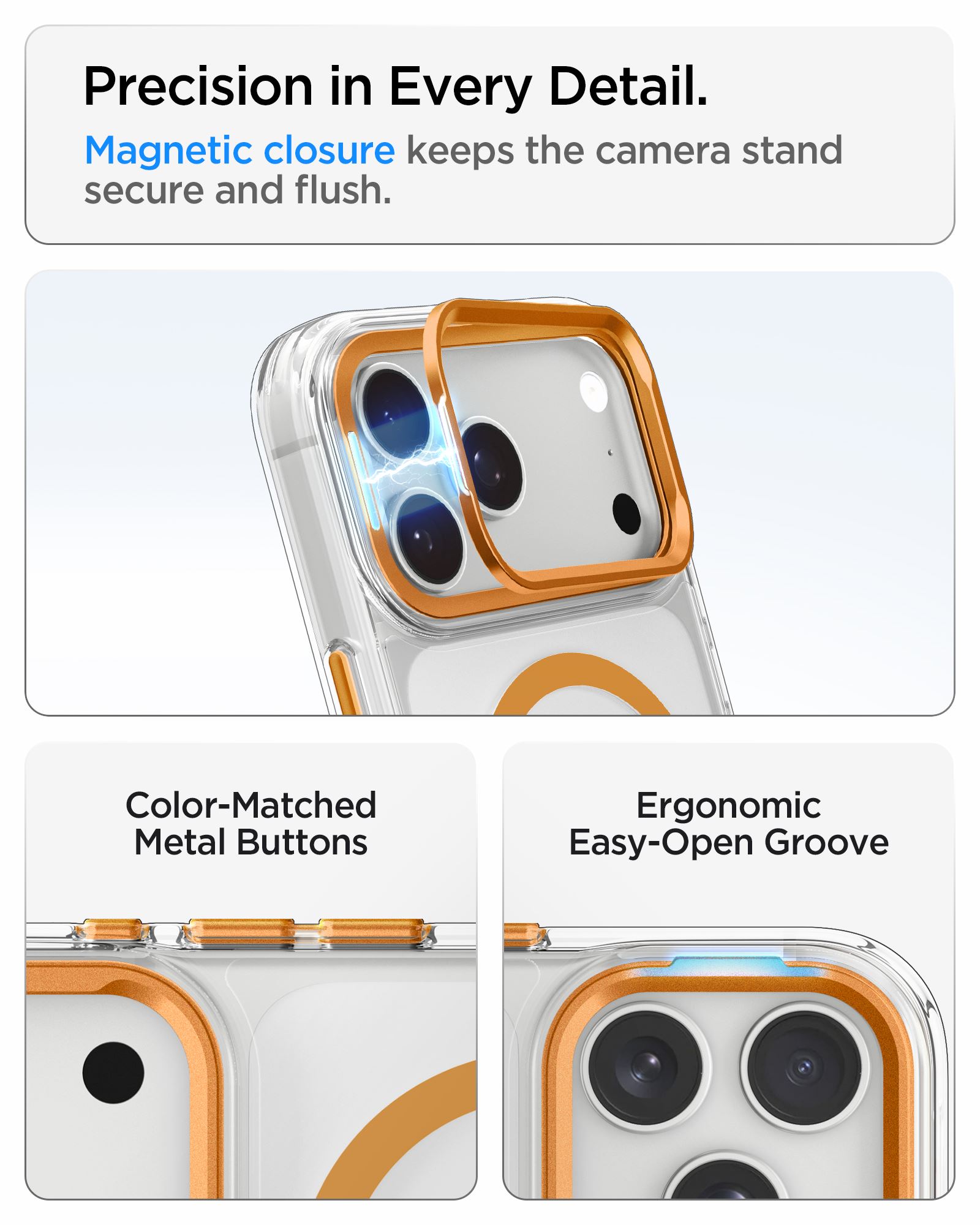 Spigen Ultra Hybrid Optik S MagSafe, clear orange - iPhone 18 Pro/17 Pro (7)