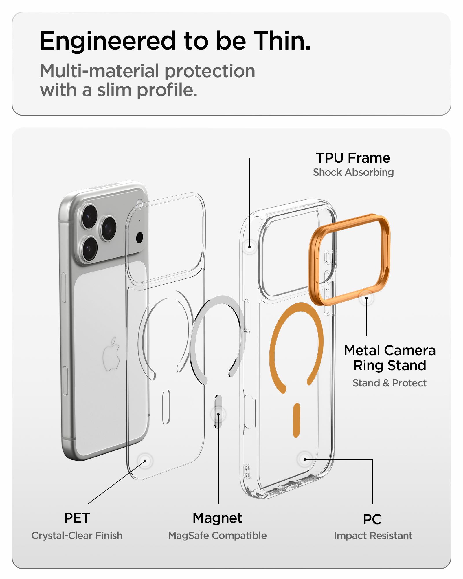 Spigen Ultra Hybrid Optik S MagSafe, clear orange - iPhone 18 Pro/17 Pro (8)
