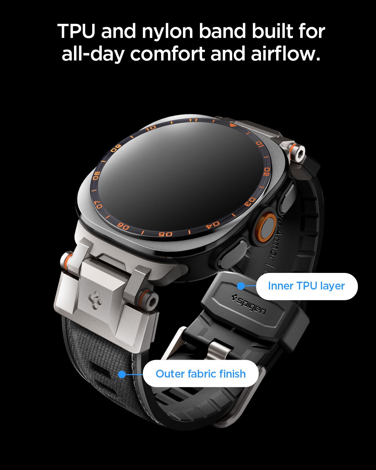 Spigen DuraPro Armor, black - Samsung Galaxy Watch Ultra 2/1 47mm (12)