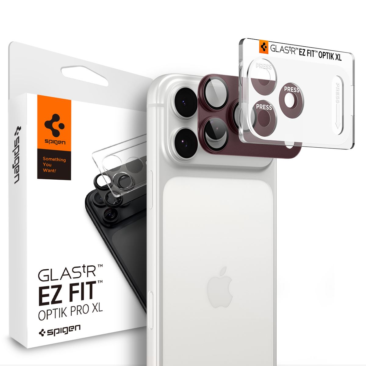 Spigen Glass tR EZ Fit Optik Pro XL 1 Pack, dark cherry - iPhone 18 Pro Max
