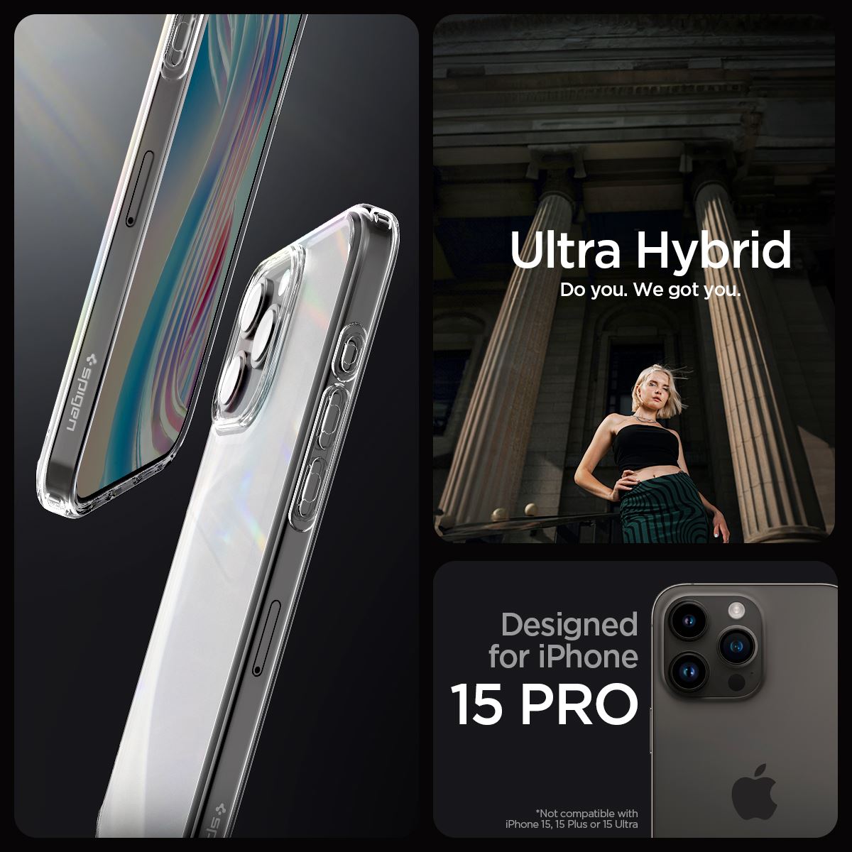 Spigen Ultra Hybrid, frost clear - iPhone 15 Pro (10)