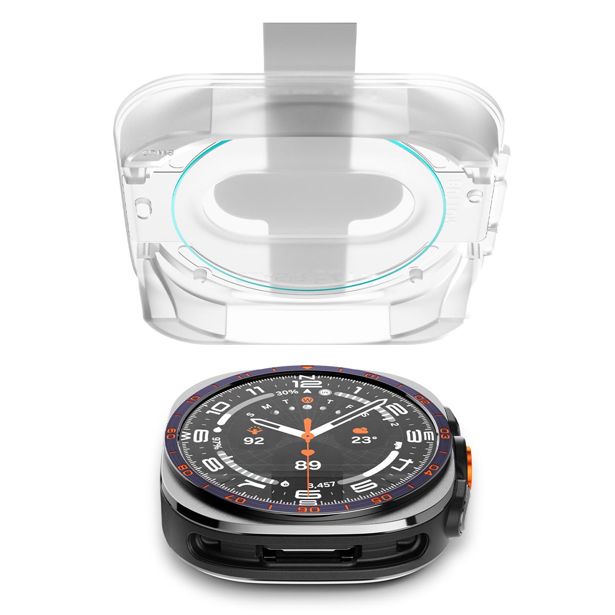 Spigen Glass tR EZ Fit 2 Pack, transparency - Samsung Galaxy Watch Ultra 2 47mm (4)