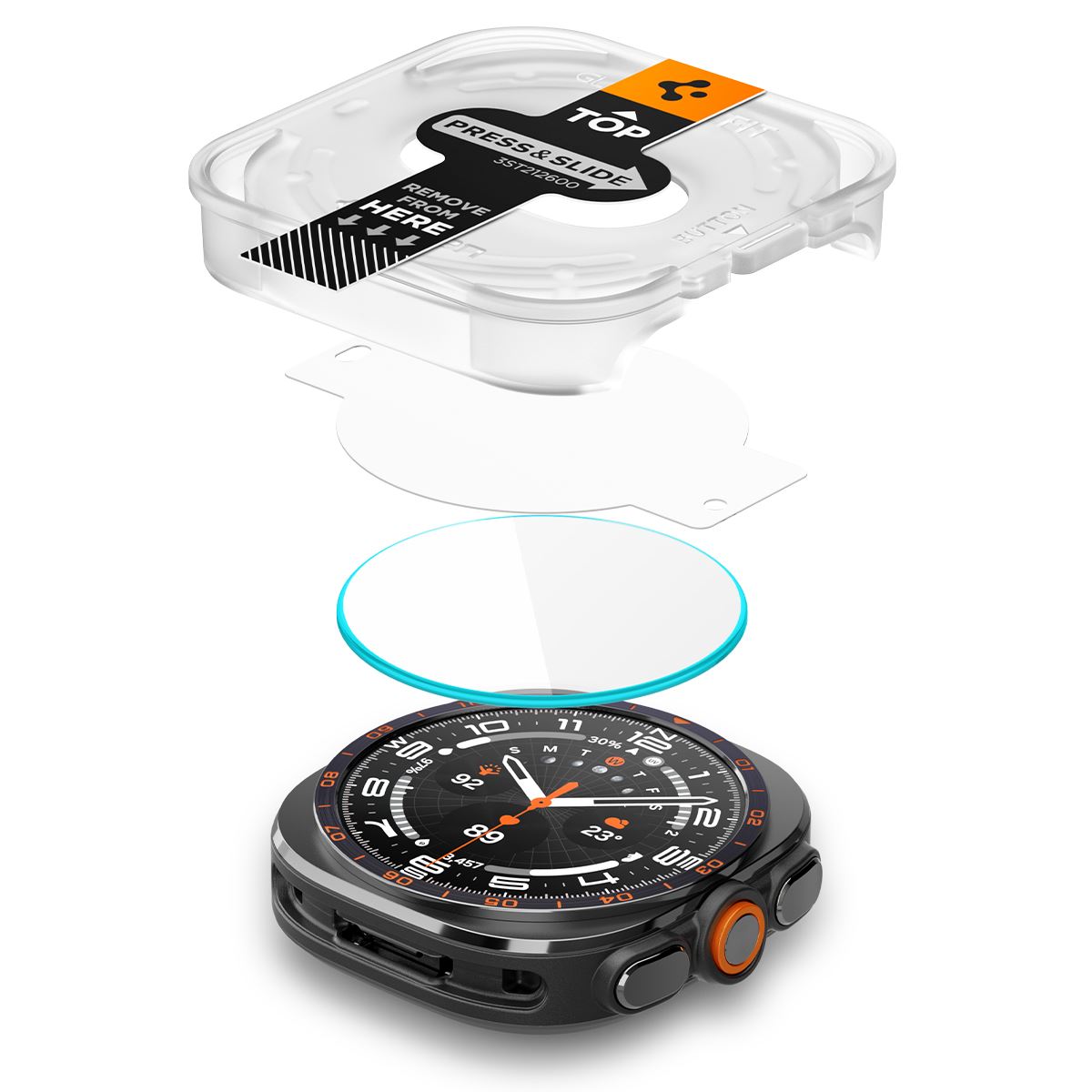 Spigen Glass tR EZ Fit 2 Pack, transparency - Samsung Galaxy Watch Ultra 2 47mm (5)