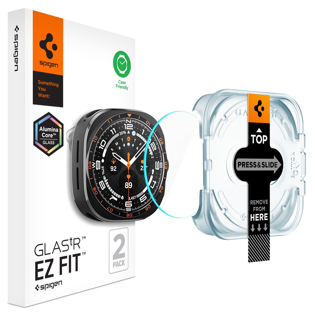 Spigen Glass tR EZ Fit 2 Pack, transparency - Samsung Galaxy Watch Ultra 2 47mm