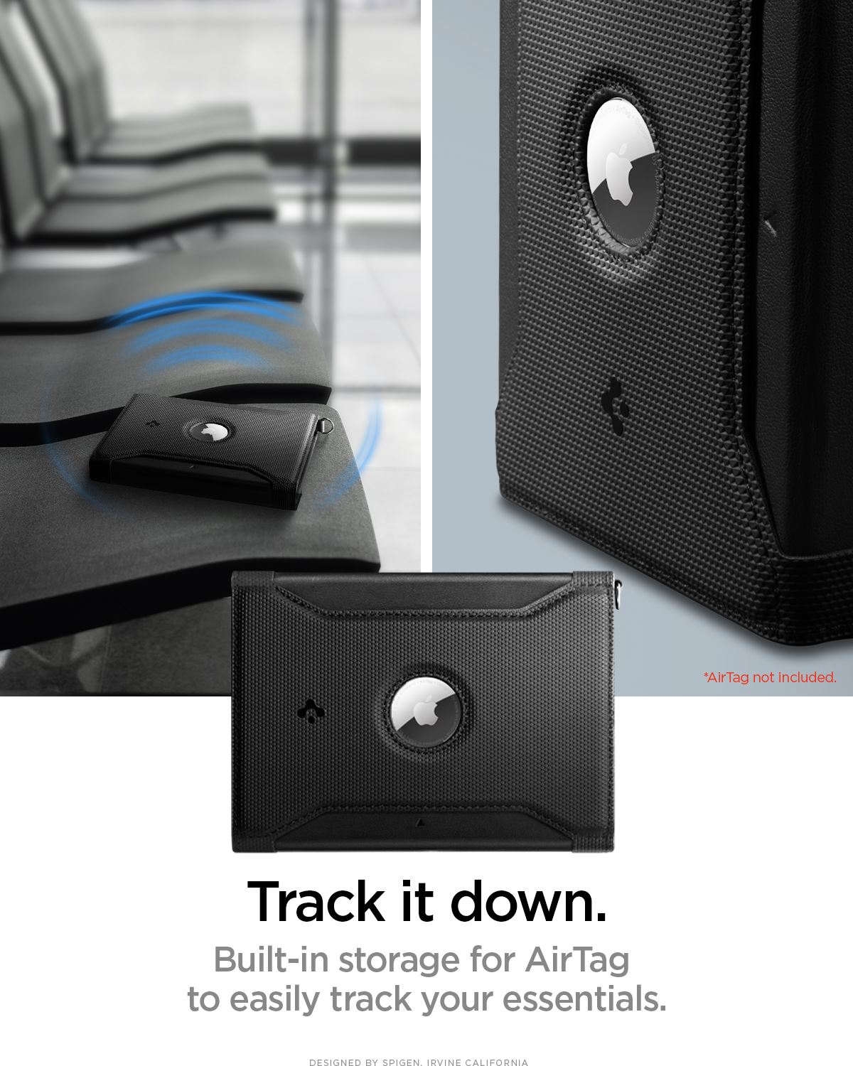 Spigen Universal AirTag Passport Holder, black (9)
