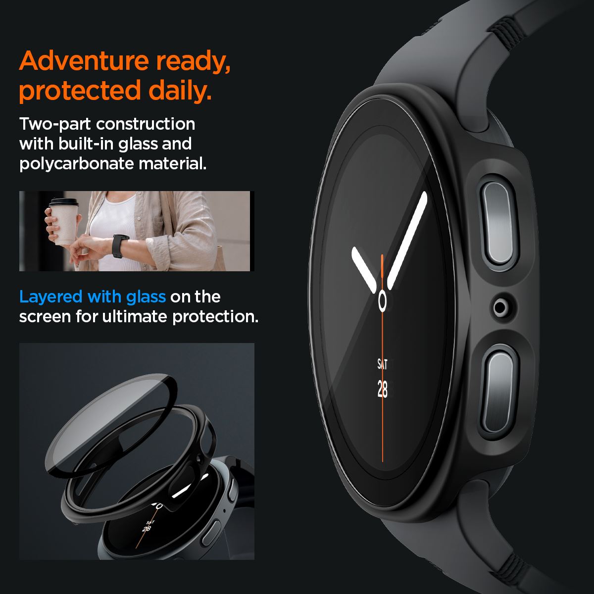 Spigen Thin Fit 360, black - Samsung Galaxy Watch 9/8 44mm (16)