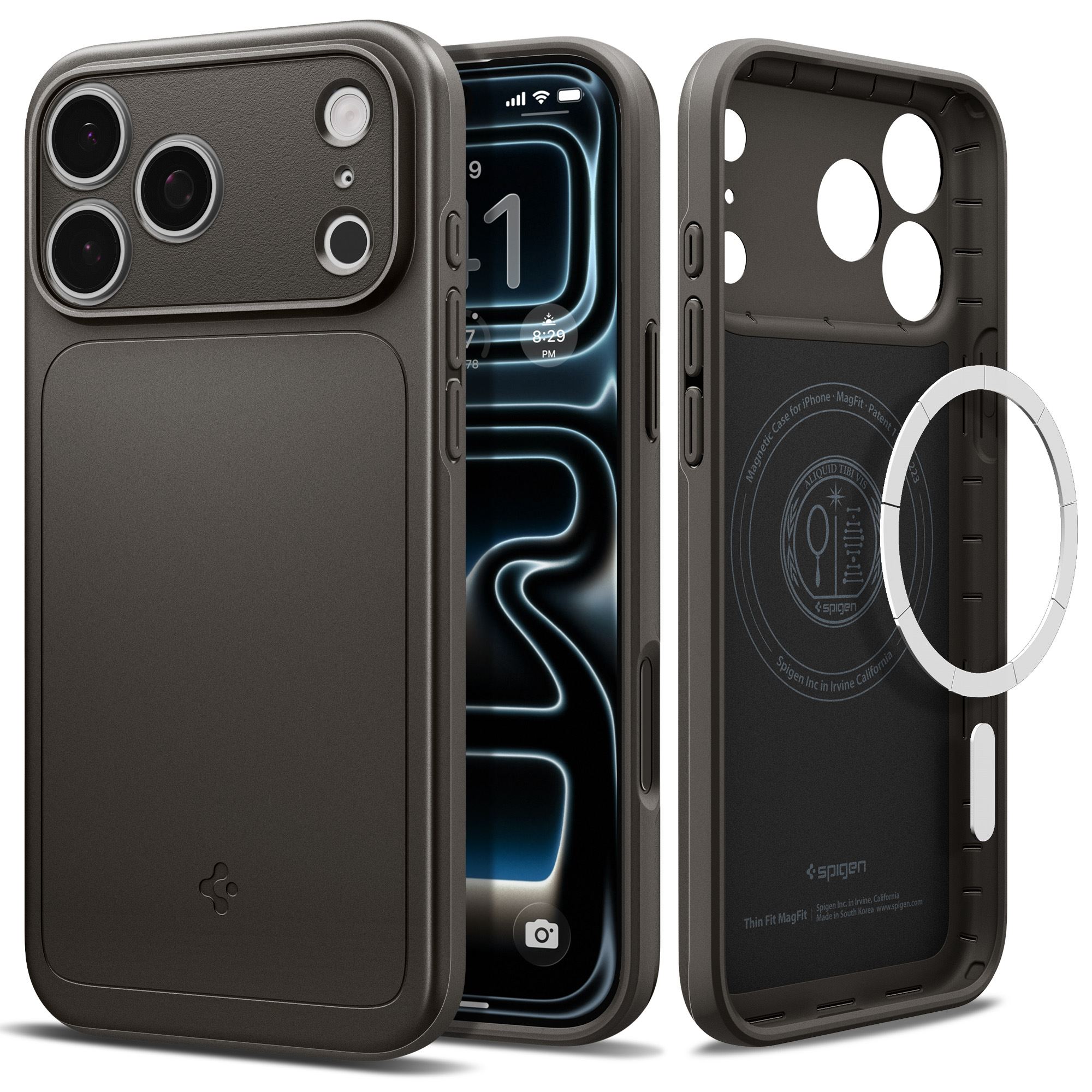 Spigen Thin Fit MagSafe, gunmetal - iPhone 18 Pro/17 Pro (6)