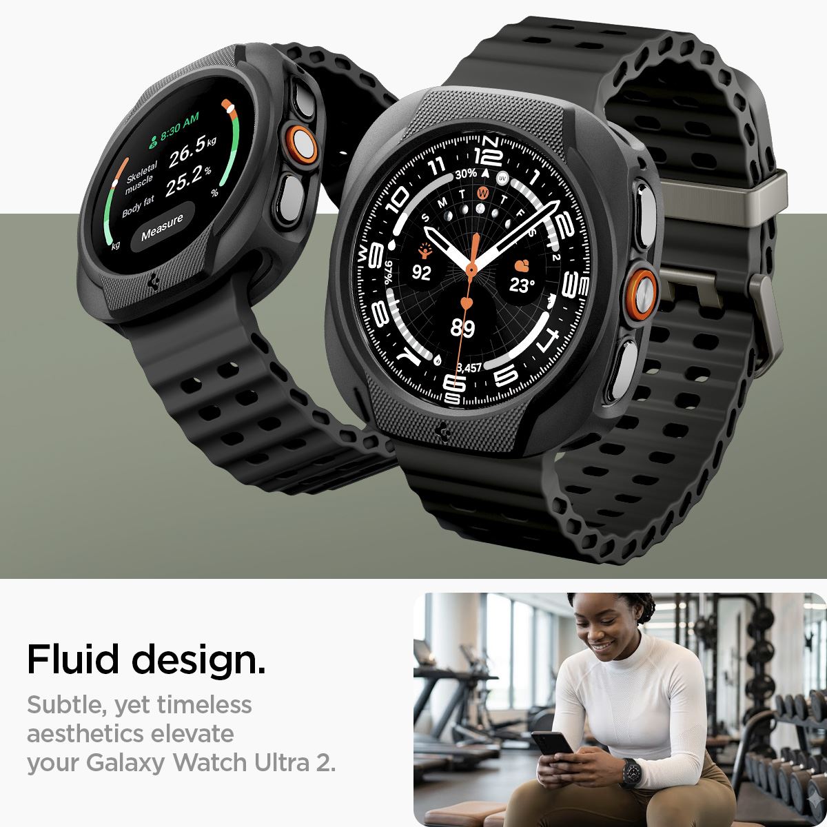 Spigen Liquid Air, matte black - Samsung Galaxy Watch Ultra 2 47mm (10)