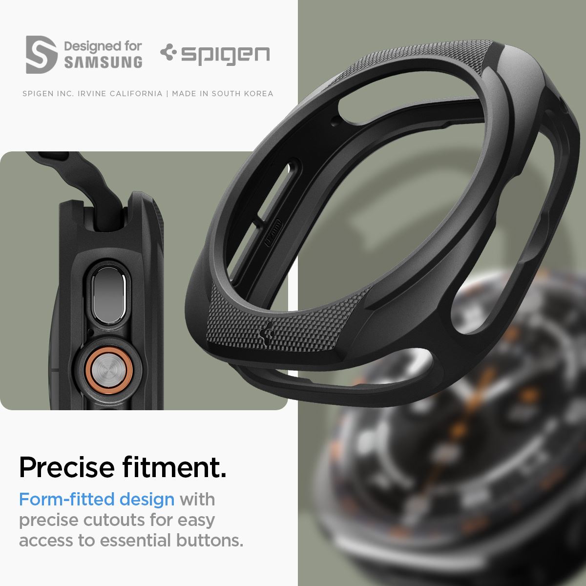 Spigen Liquid Air, matte black - Samsung Galaxy Watch Ultra 2 47mm (14)