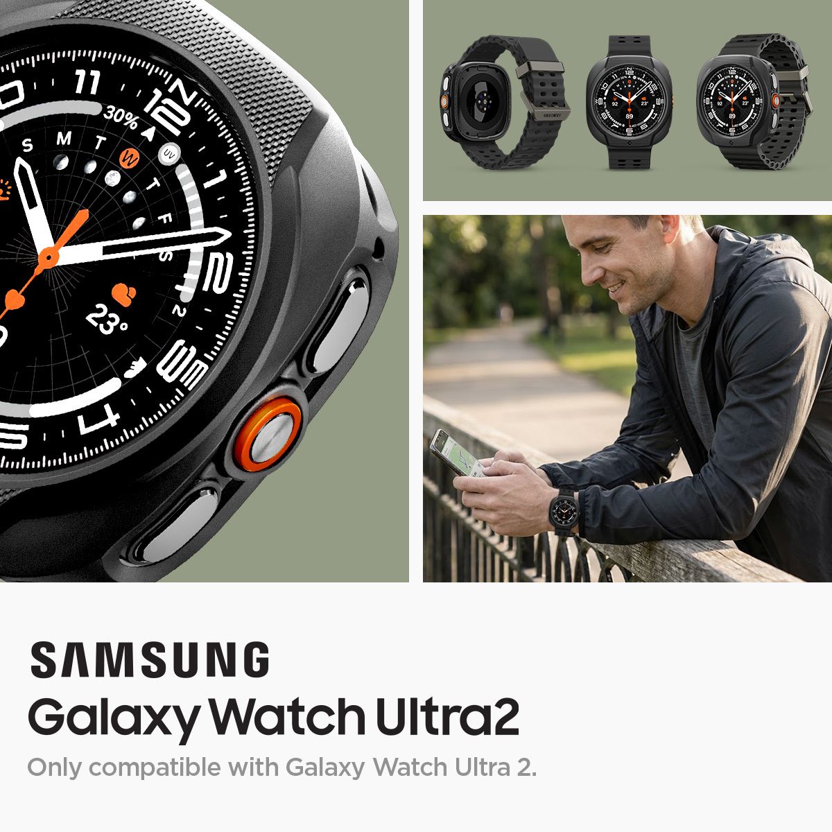 Spigen Liquid Air, matte black - Samsung Galaxy Watch Ultra 2 47mm (9)