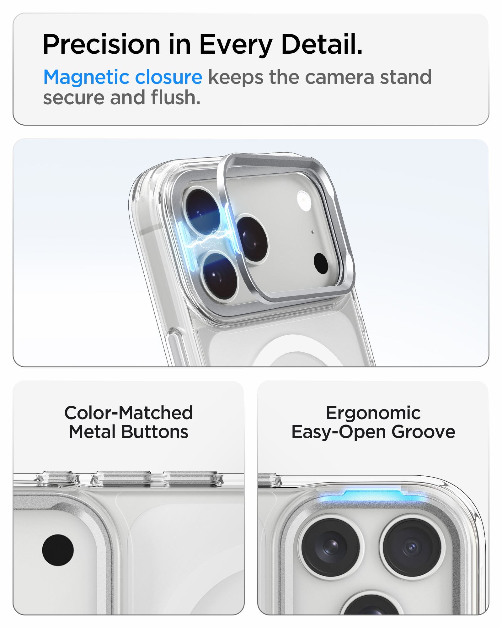 Spigen Ultra Hybrid Optik S MagSafe, clear silver - iPhone 18 Pro/17 Pro (7)
