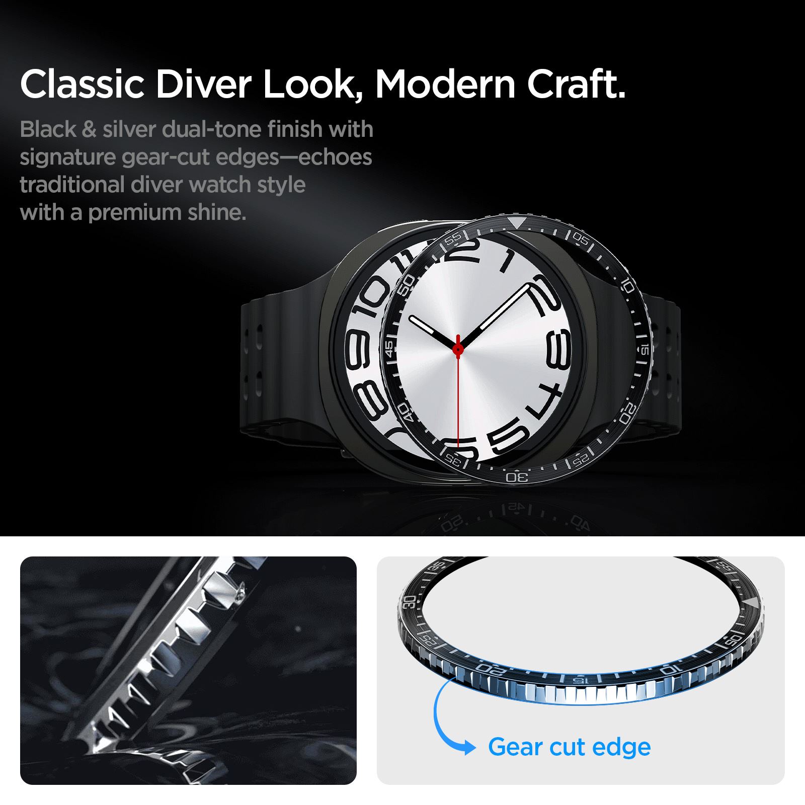 Spigen Bezel Tune (Diver), black - Samsung Galaxy Watch 8 (44mm) (10)