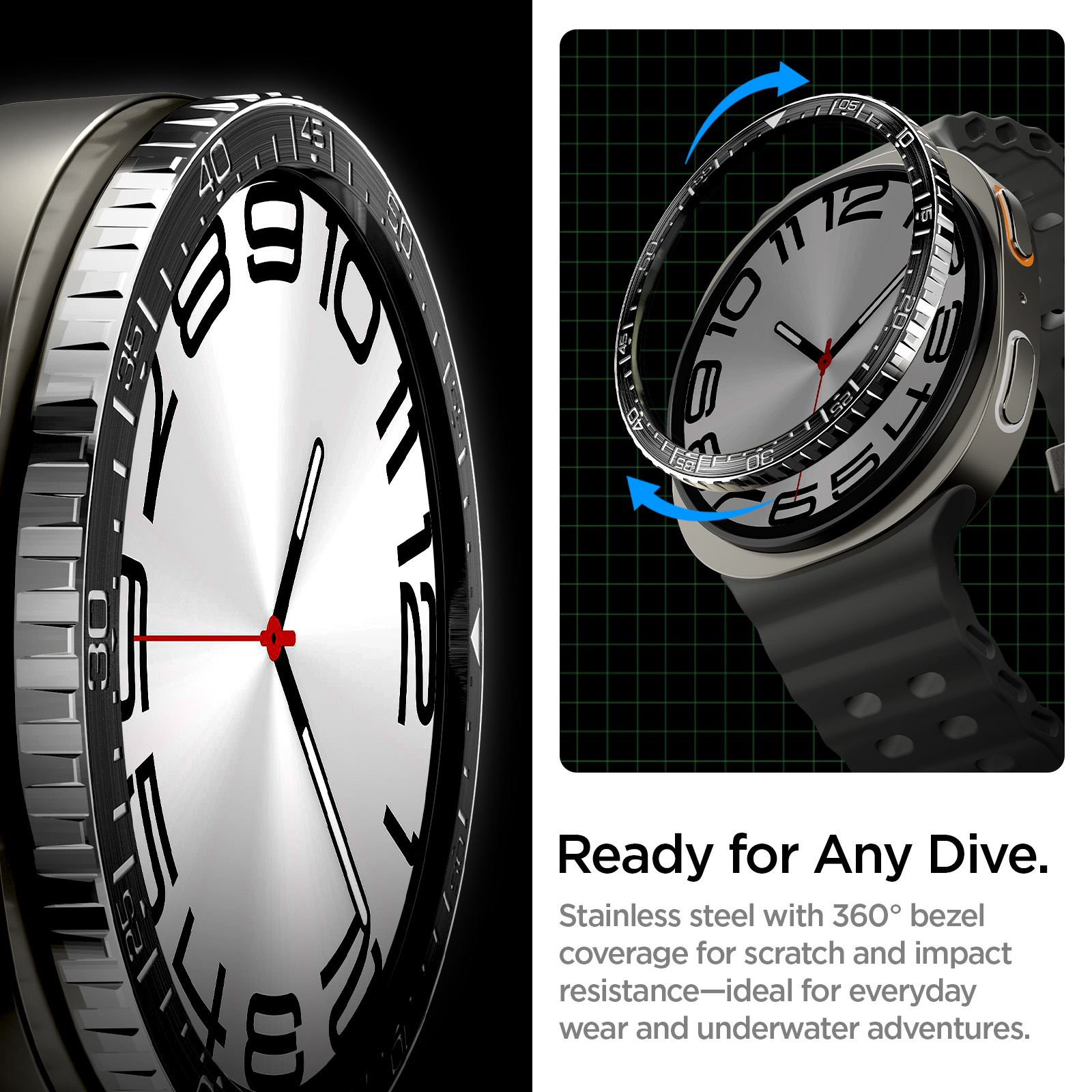 Spigen Bezel Tune (Diver), black - Samsung Galaxy Watch 8 (44mm) (11)
