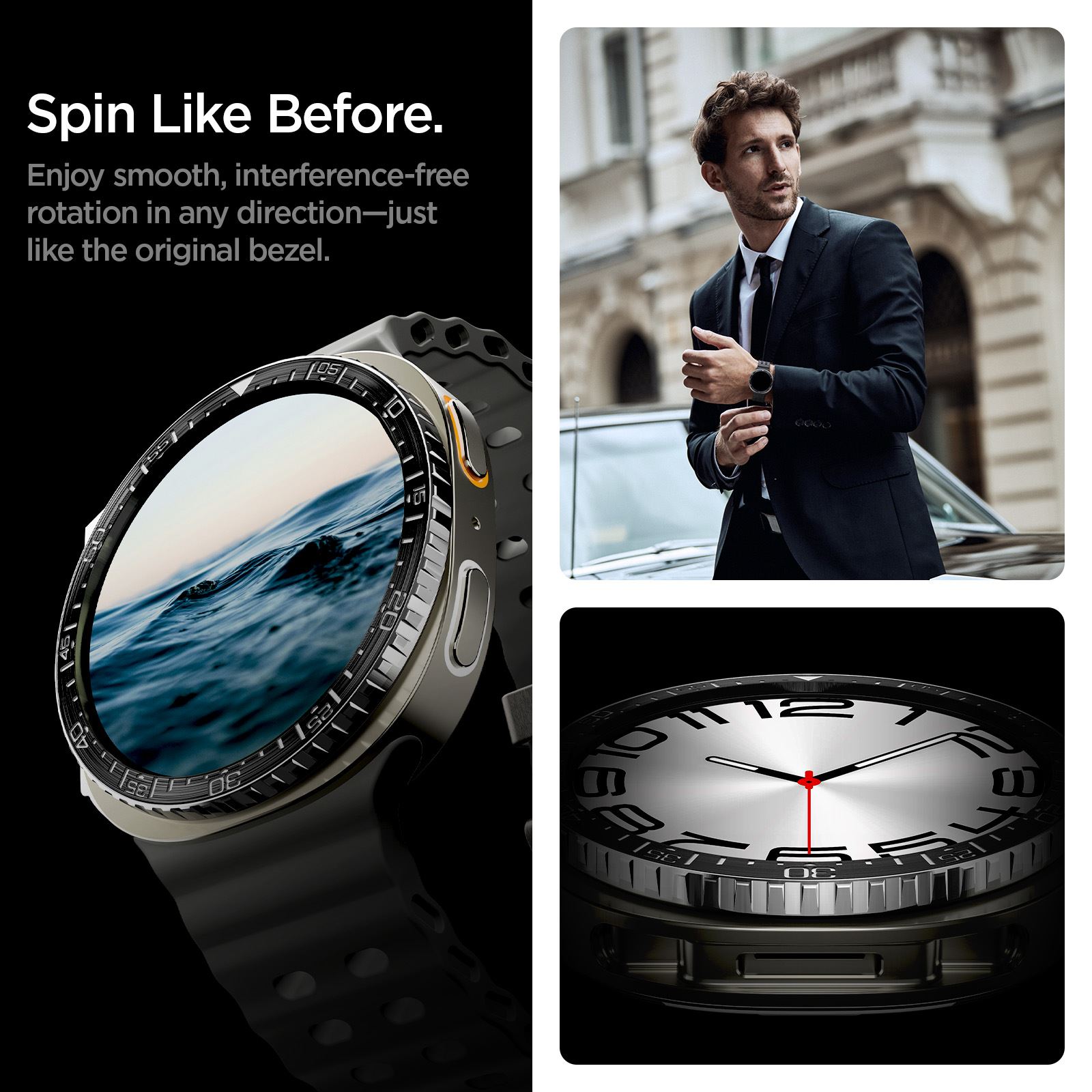 Spigen Bezel Tune (Diver), black - Samsung Galaxy Watch 8 (44mm) (12)