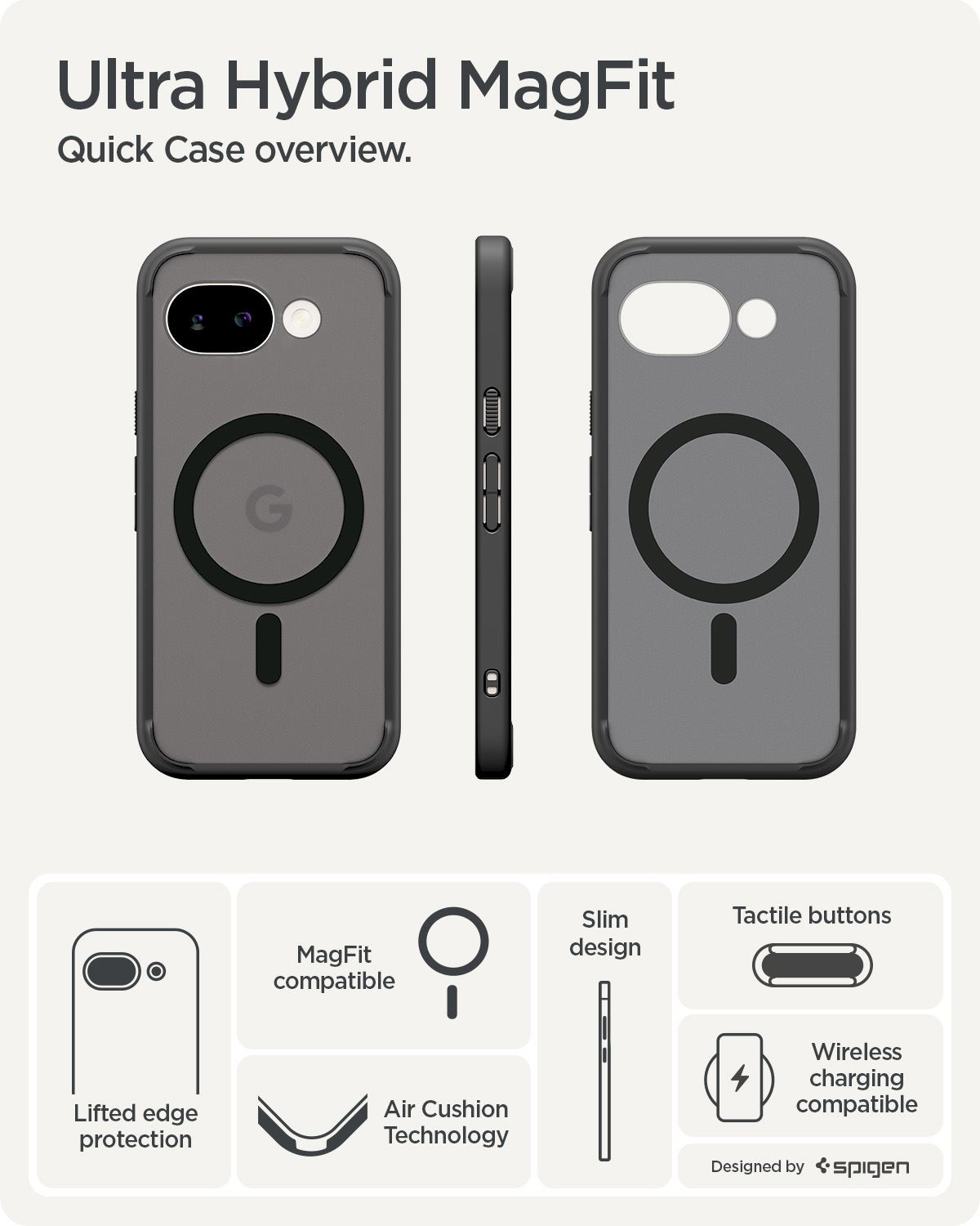 Spigen Ultra Hybrid MagSafe, frost black - Google Pixel 10a (8)