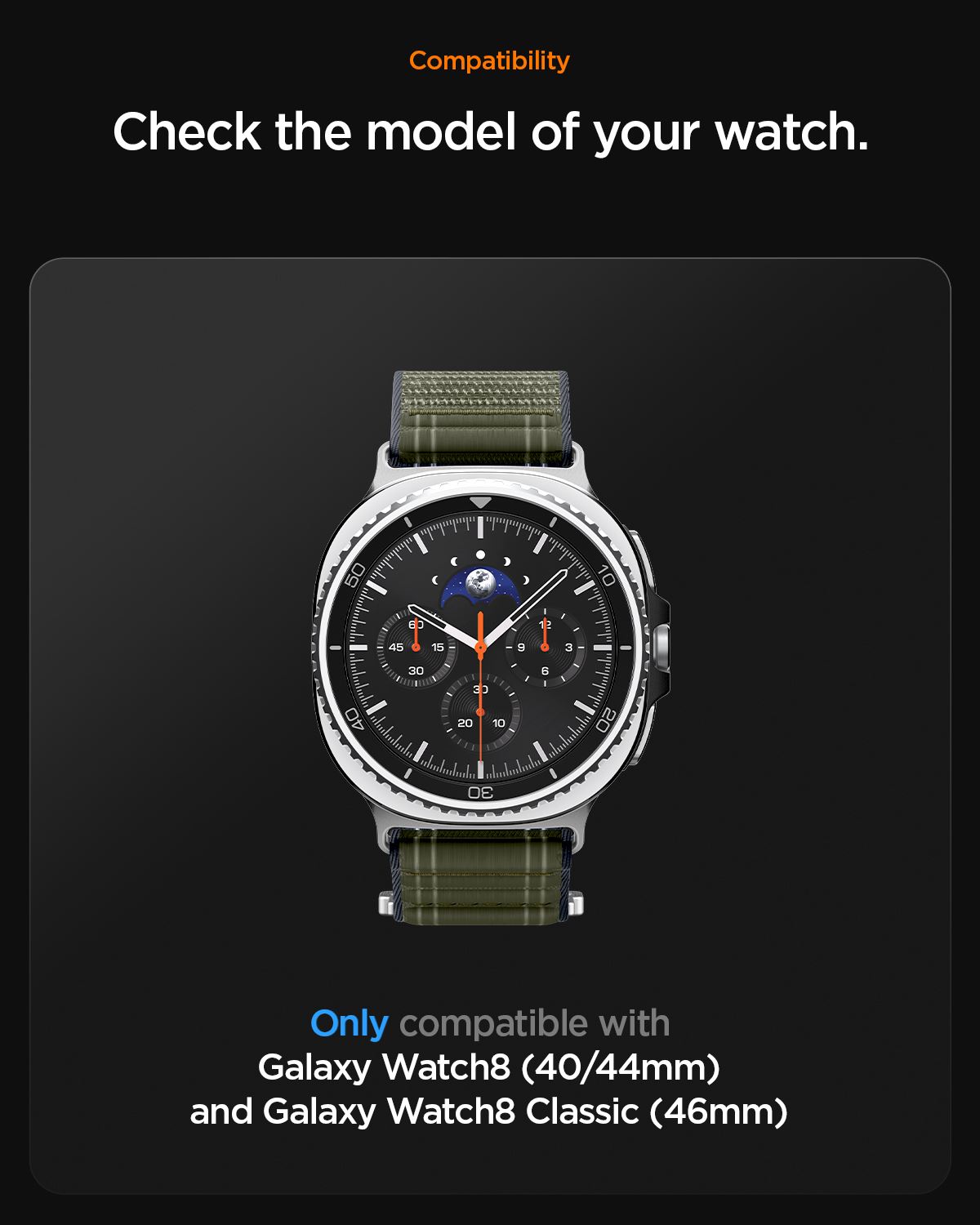 Spigen Fabric Band (hook-and-loop), green - Samsung Galaxy Watch 8 46mm/44mm/40mm (13)