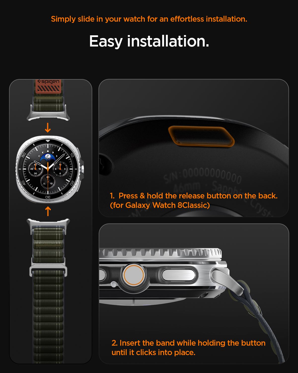 Spigen Fabric Band (hook-and-loop), green - Samsung Galaxy Watch 8 46mm/44mm/40mm (18)