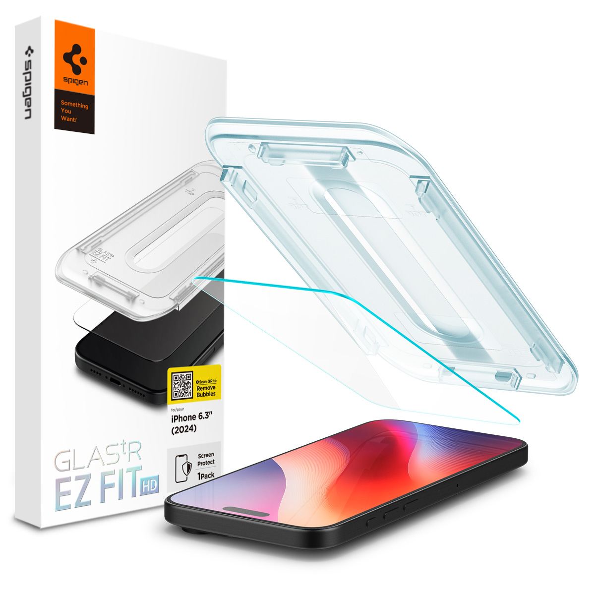 Spigen Glass tR EZ Fit HD 1 Pack, transparency - iPhone 16 Pro (1)